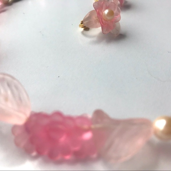 COPY - Lovely Vintage Pink & Faux Pearl ‘Sea Glass’ Set - Picture 6 of 7